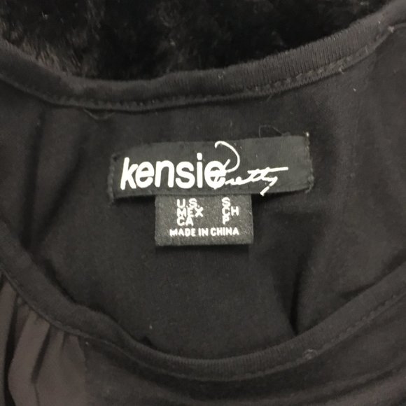 KENSIE Cotton & Chiffon Ruffle Top | Size S - Picture 3 of 3